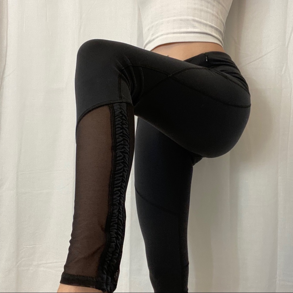 mesh ruched leggings